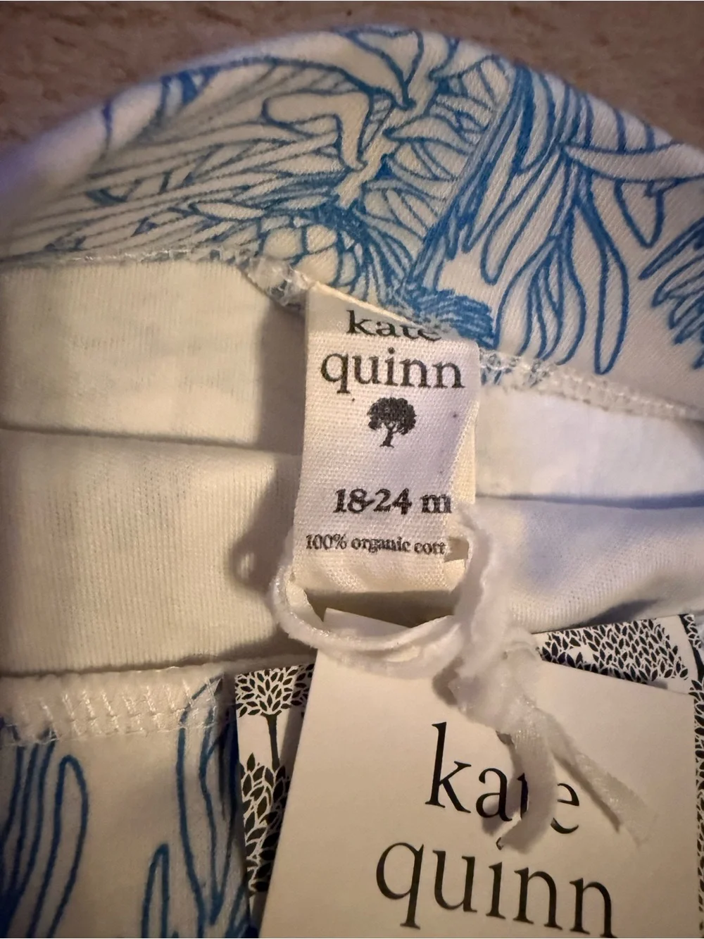 Kate Quinn White & Blue Bloomer Bottoms Diaper Cover 18-24 month NEW Organic